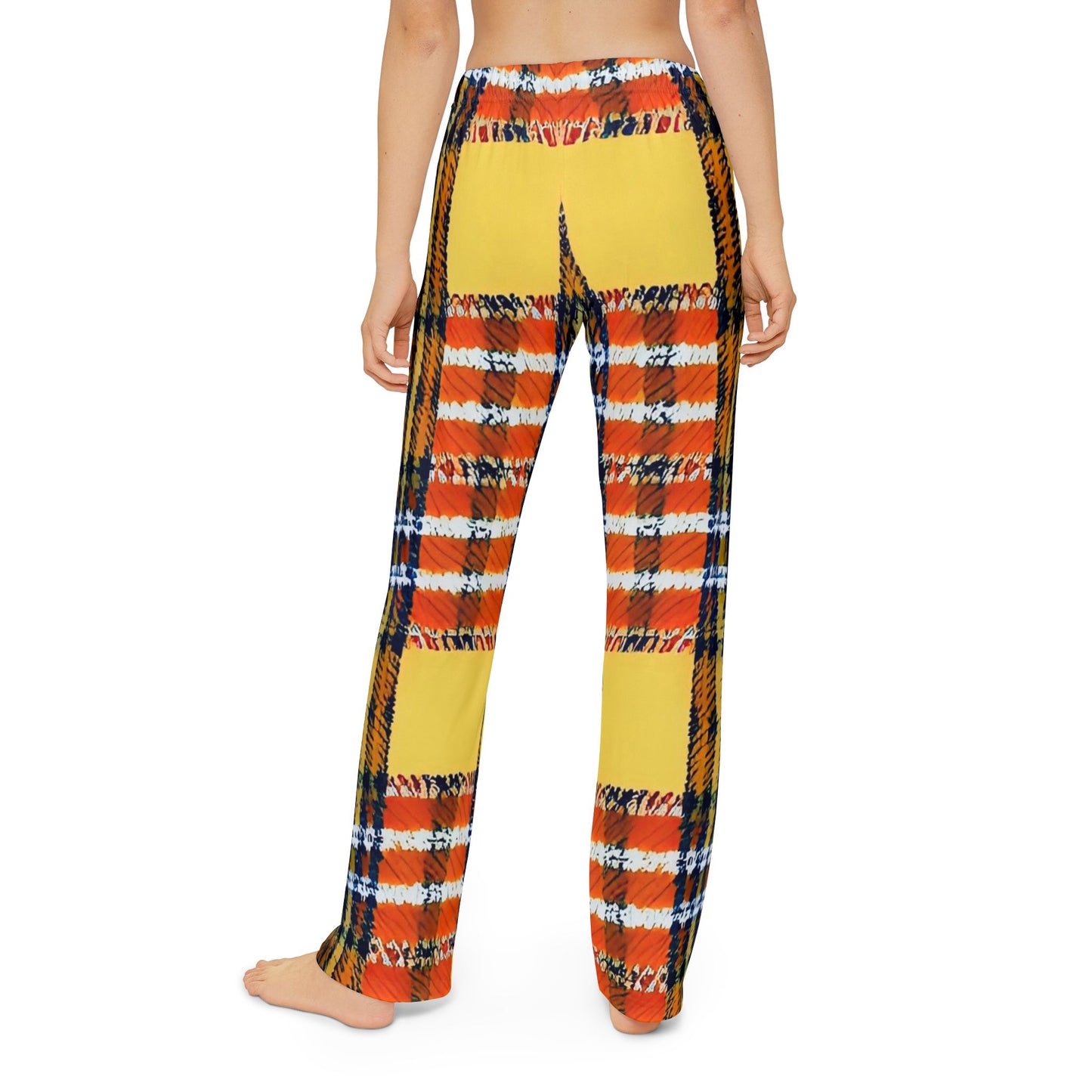 Orange Plaid Kids Pajama Pants (AOP)