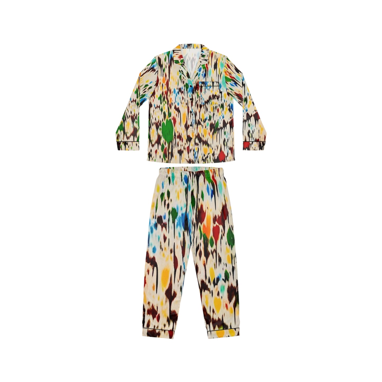 Dripping Paint Women's Satin Pajamas (AOP)