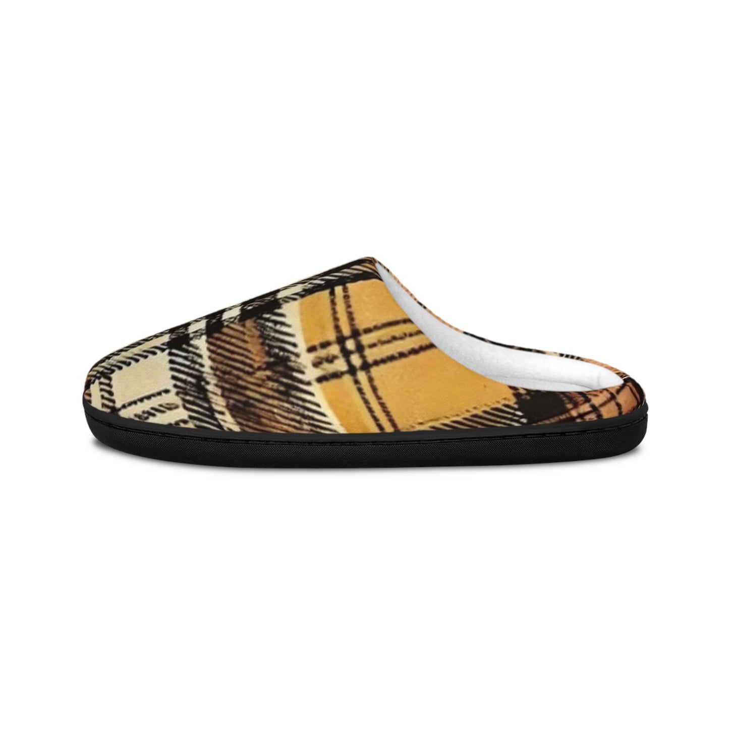 Orange Plaid Men's Indoor Slippers