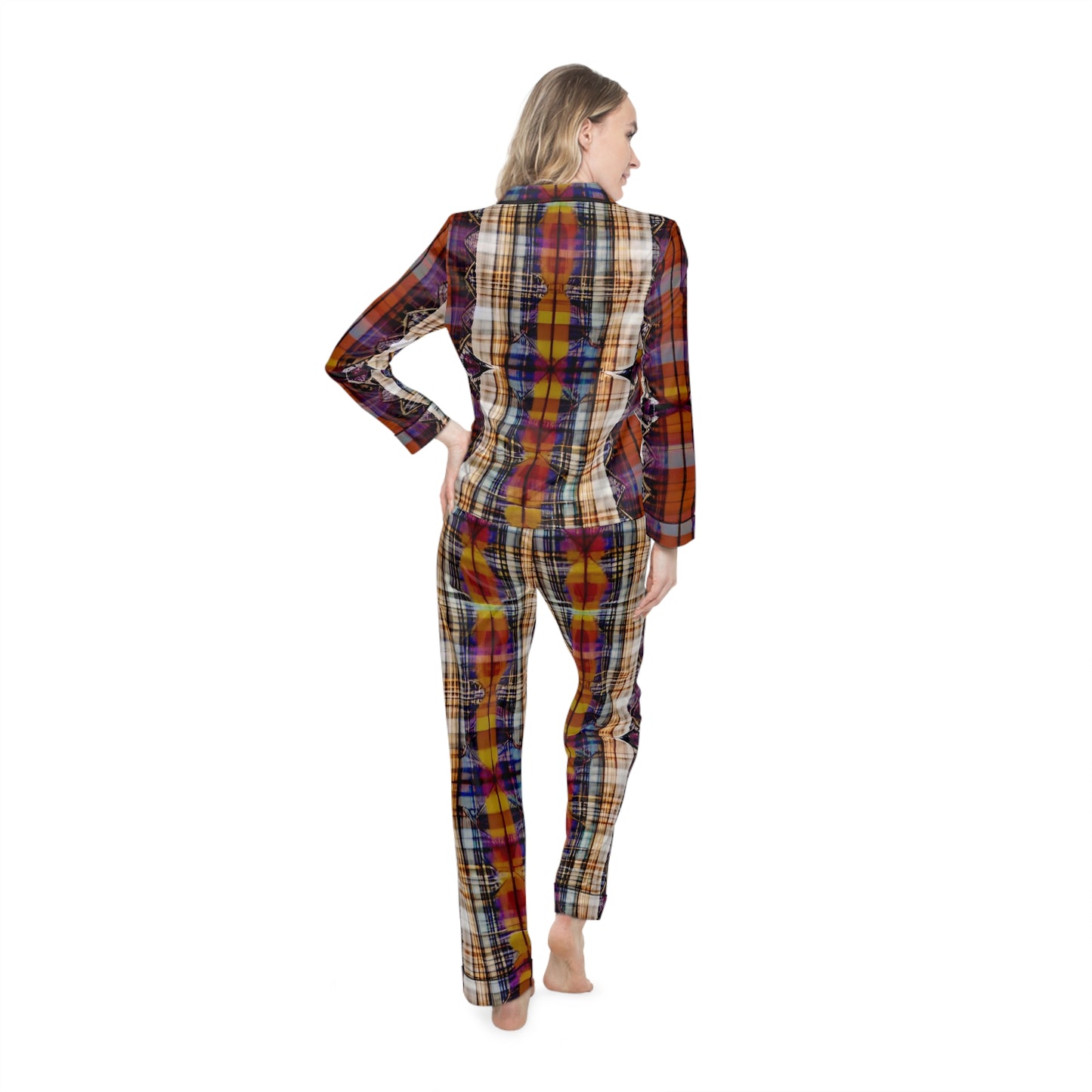 Highland Plaid Women's Satin Pajamas (AOP)