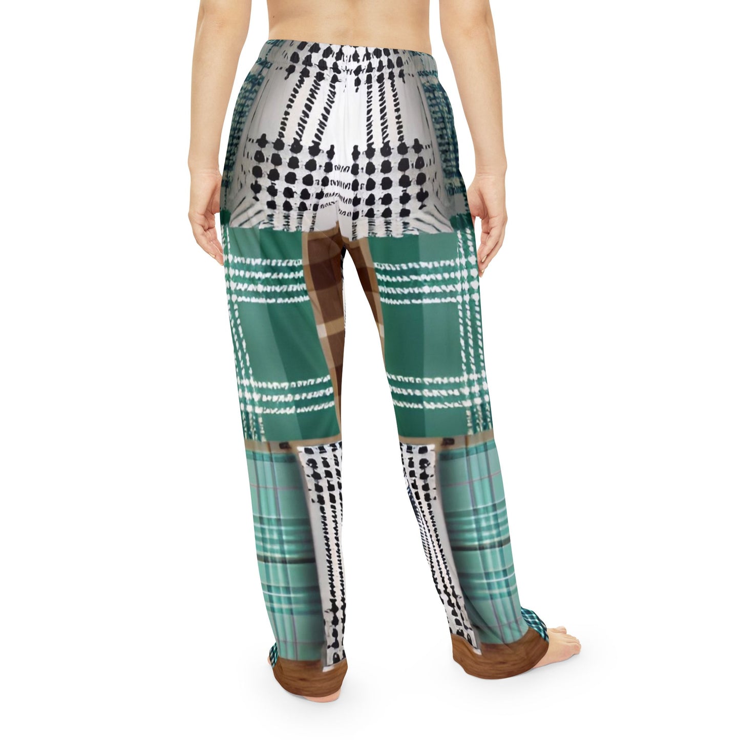 Plaid Patchwork Women's Pajama Pants (AOP)