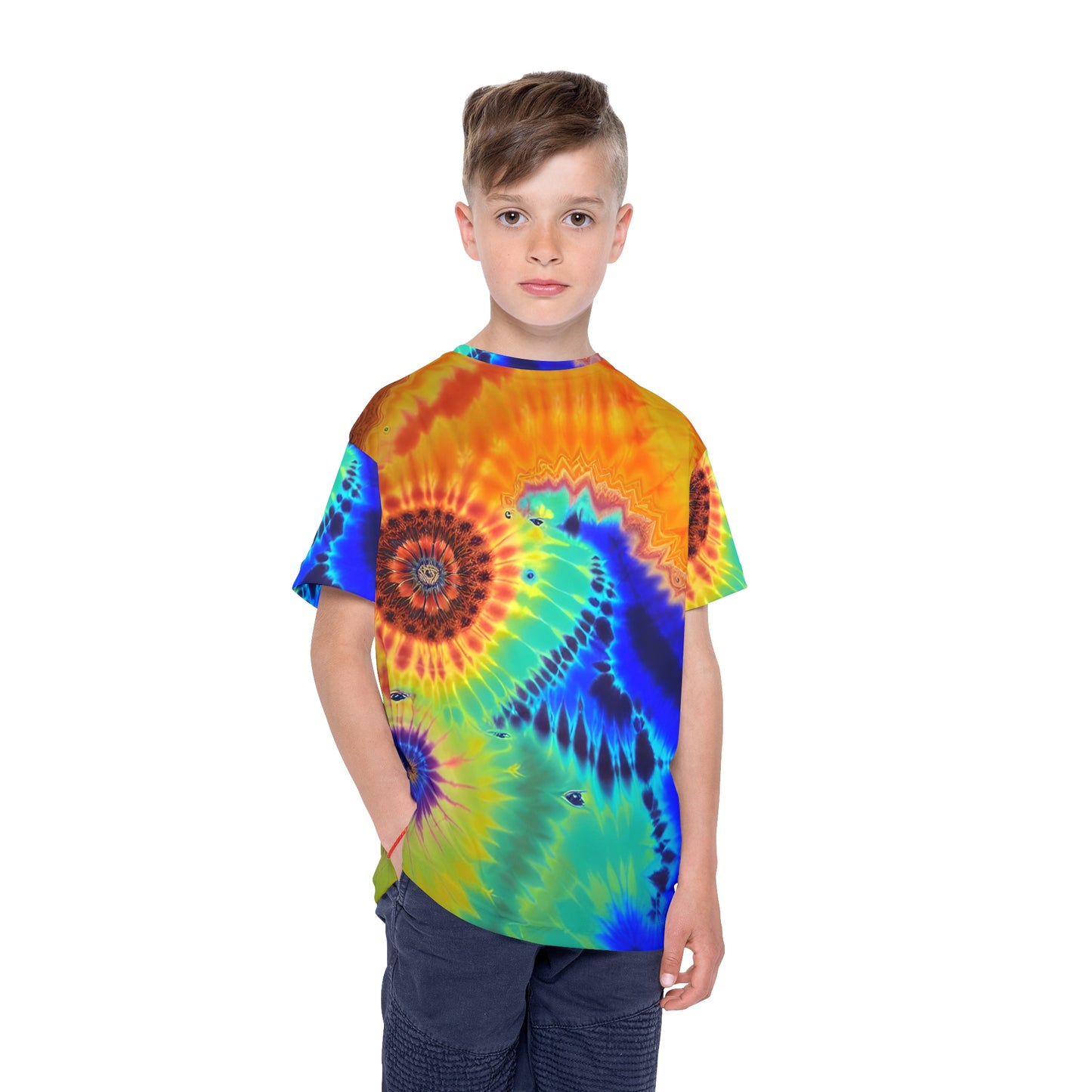 Rainbow Swirl Kids Sports Jersey (AOP)