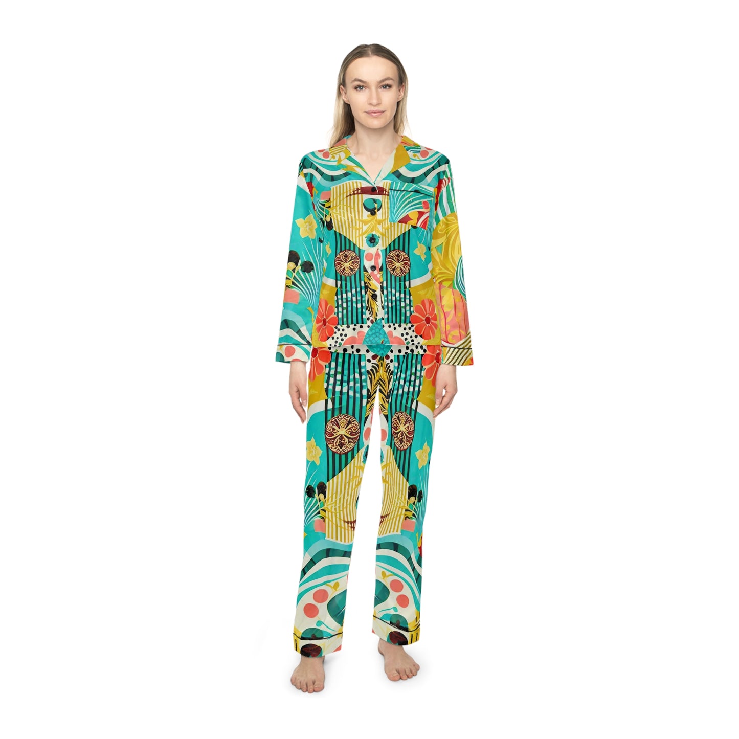 Eccentric Women's Satin Pajamas (AOP)