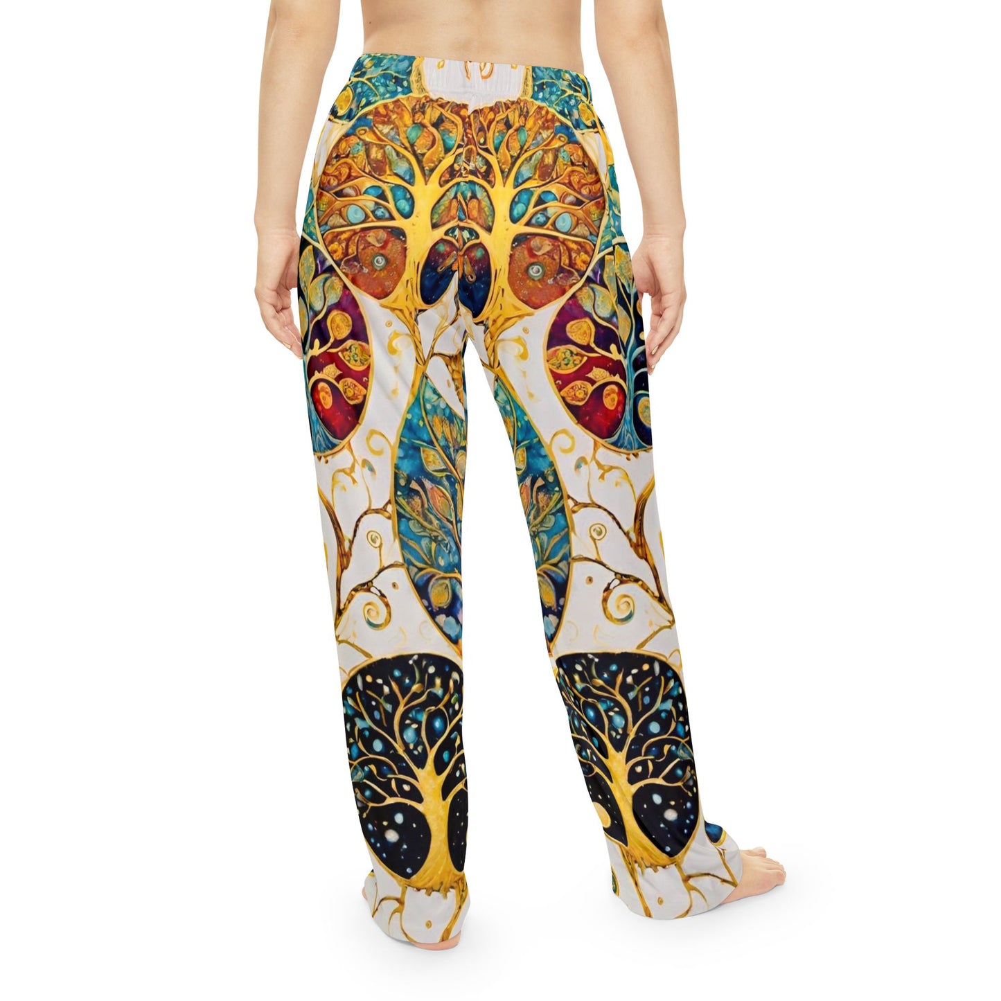 Golden Bloom Women's Pajama Pants (AOP)