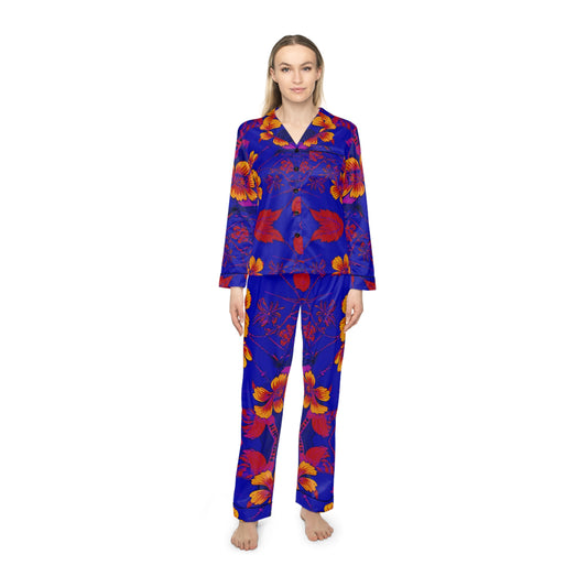 Orchid Bloom Women's Satin Pajamas (AOP)