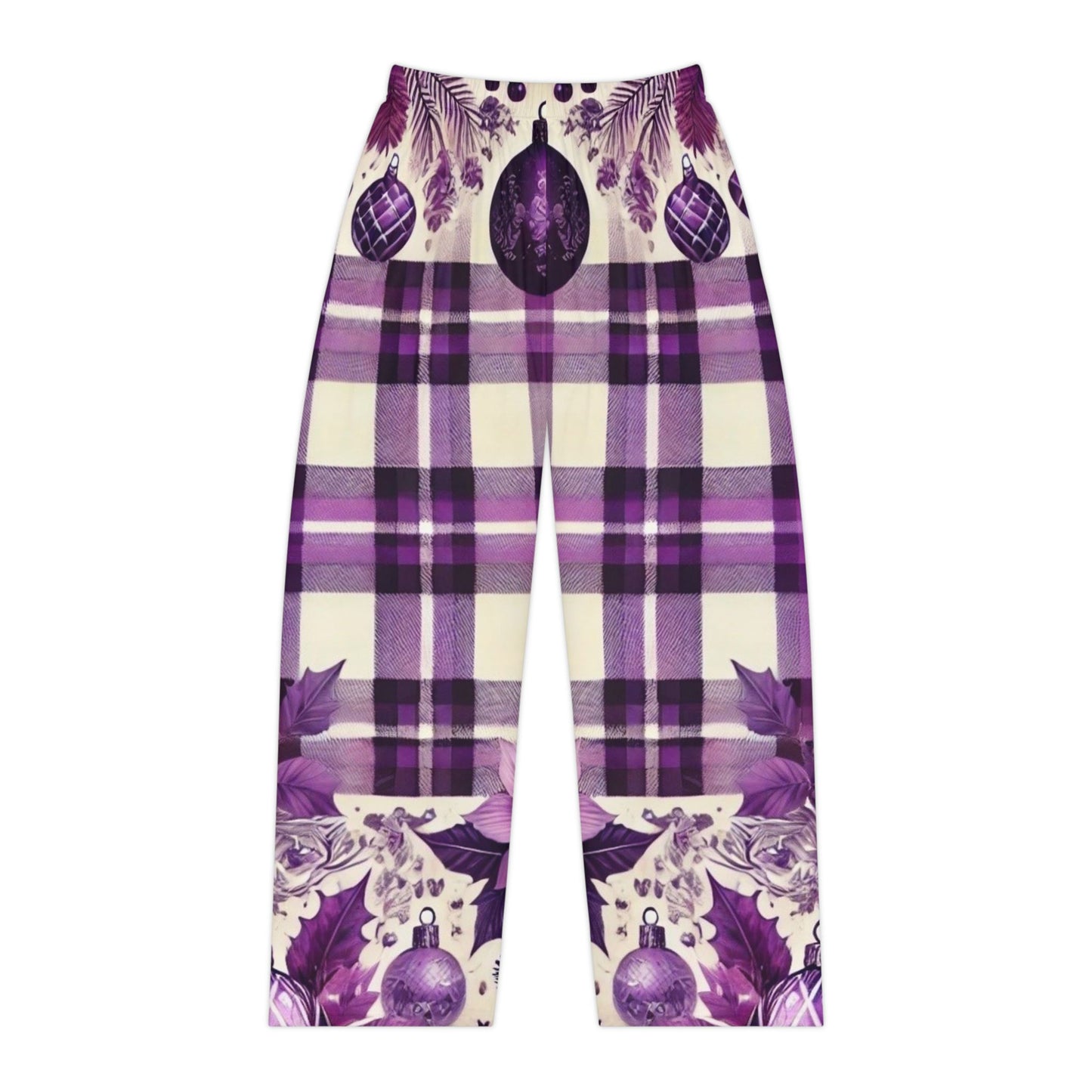 Icy Grape Plaid Women's Pajama Pants (AOP)