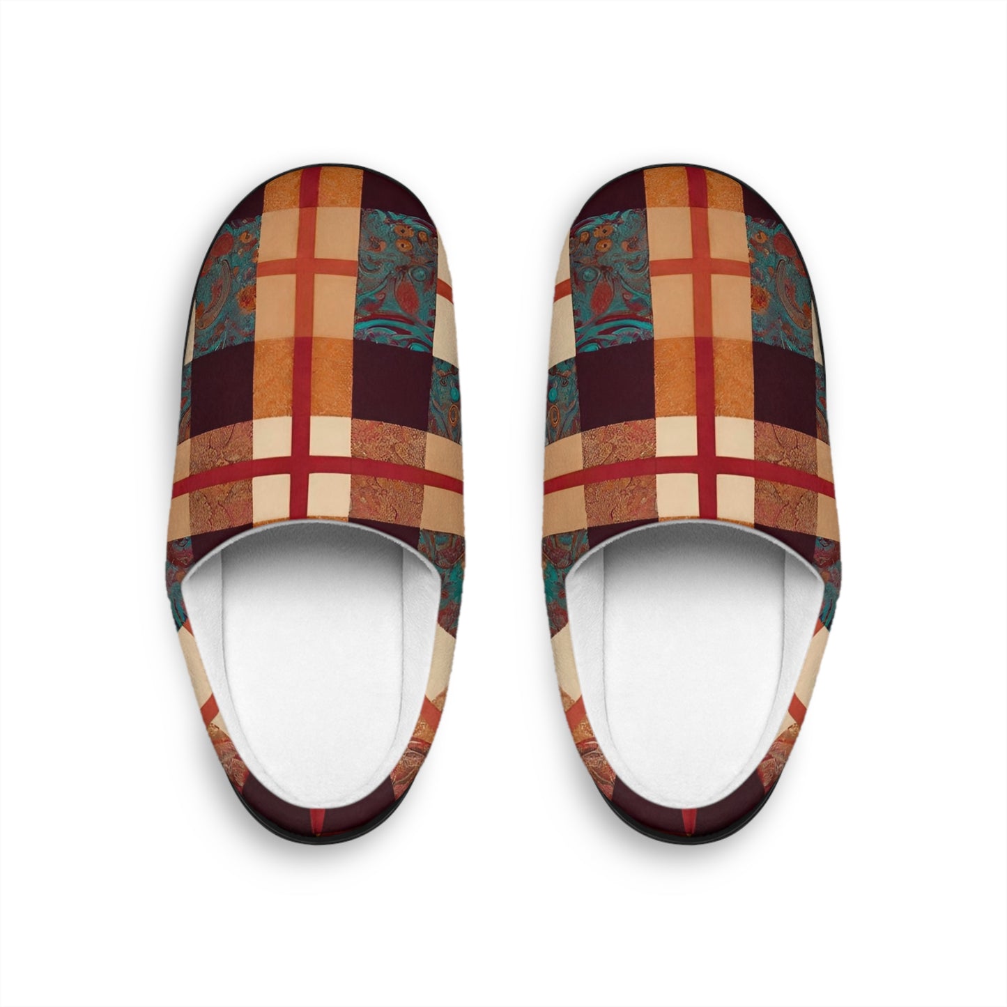 Flowers & Plaid Women's Indoor Slippers