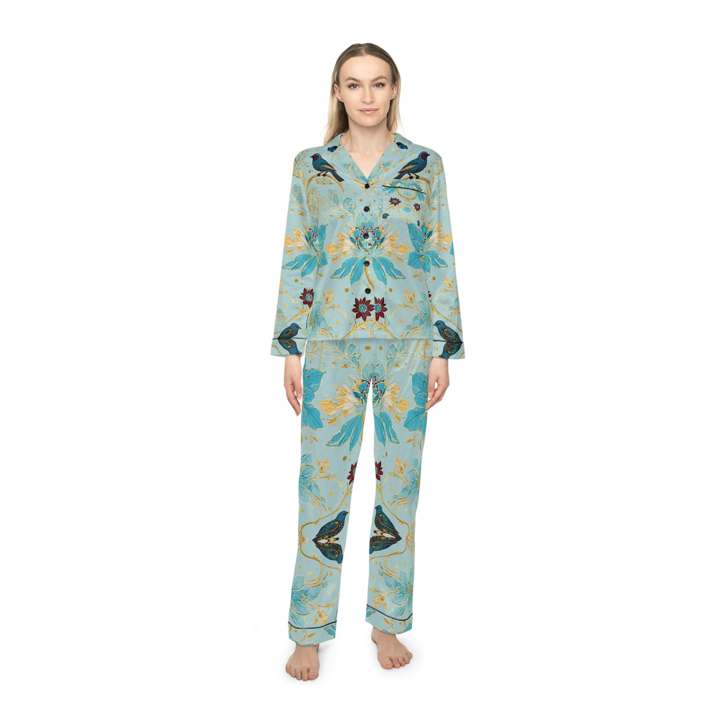 Songbird Women's Satin Pajamas (AOP)