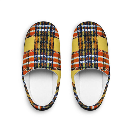 Orange Plaid Men's Indoors Slippers