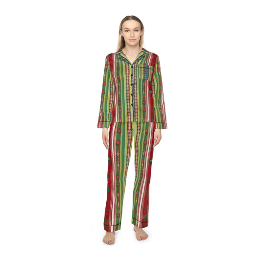 Winter Pine Women's Satin Pajamas (AOP)