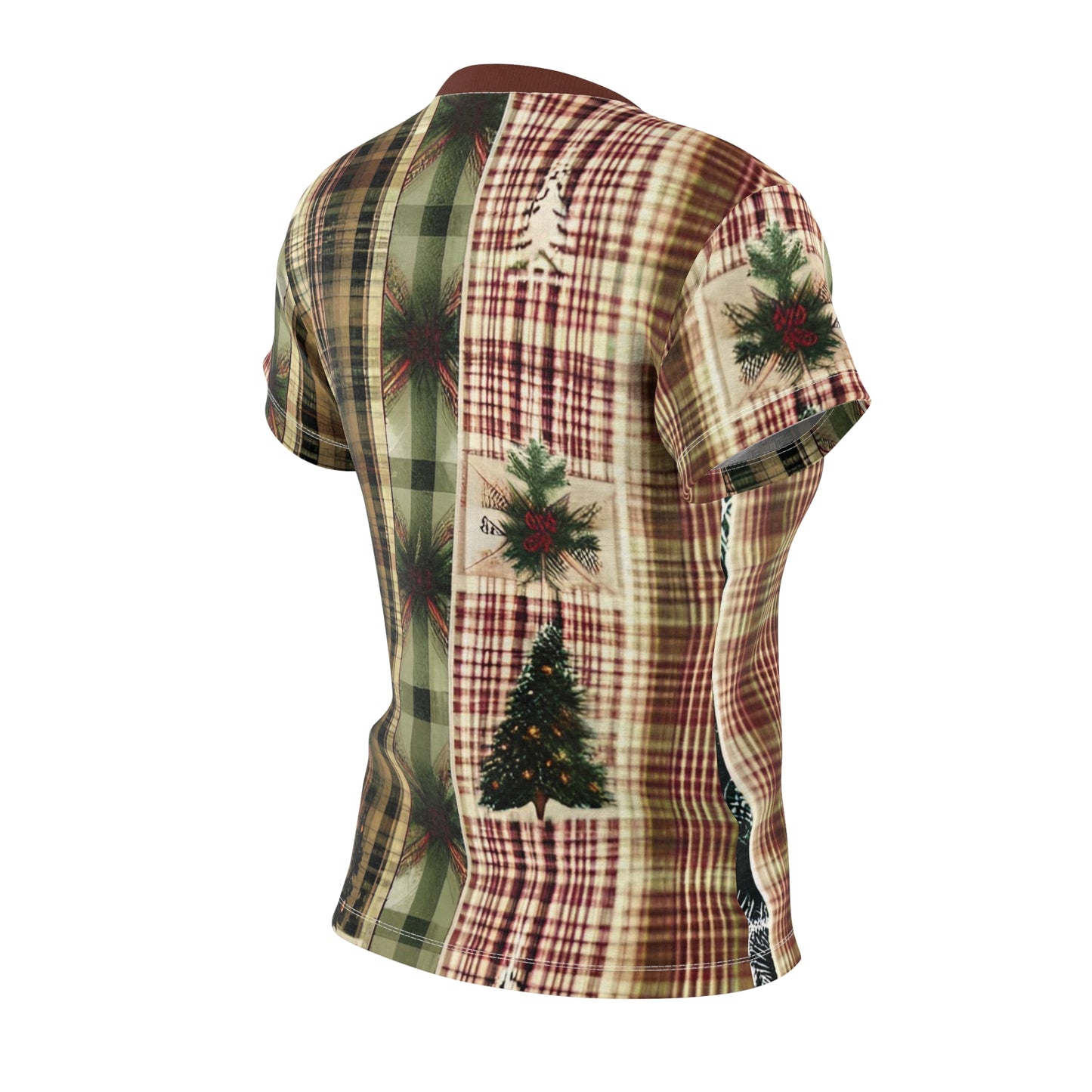 Christmas Plaid Women's Cut & Sew Tee (AOP)