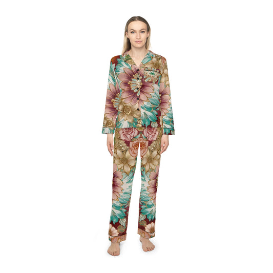 Flora Dream Women's Satin Pajamas (AOP)