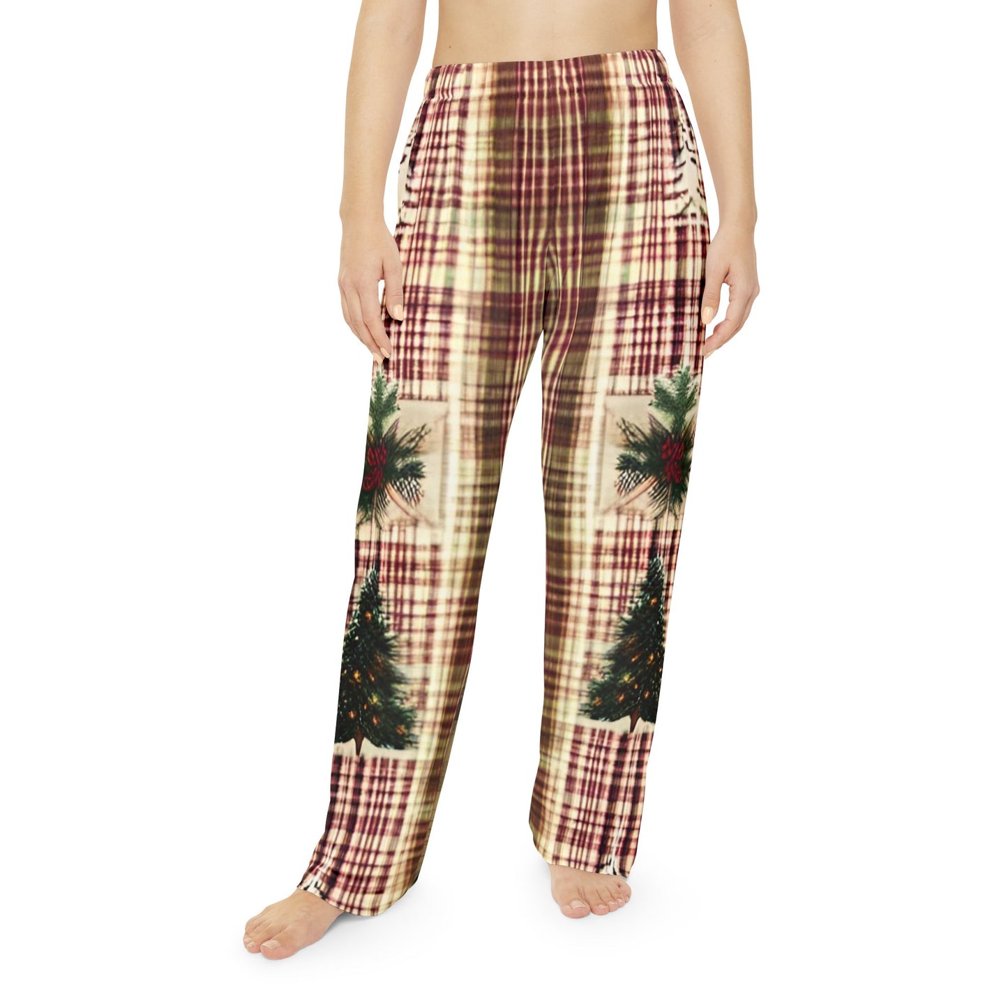 Winter Pine Plaid Women's Pajama Pants (AOP)