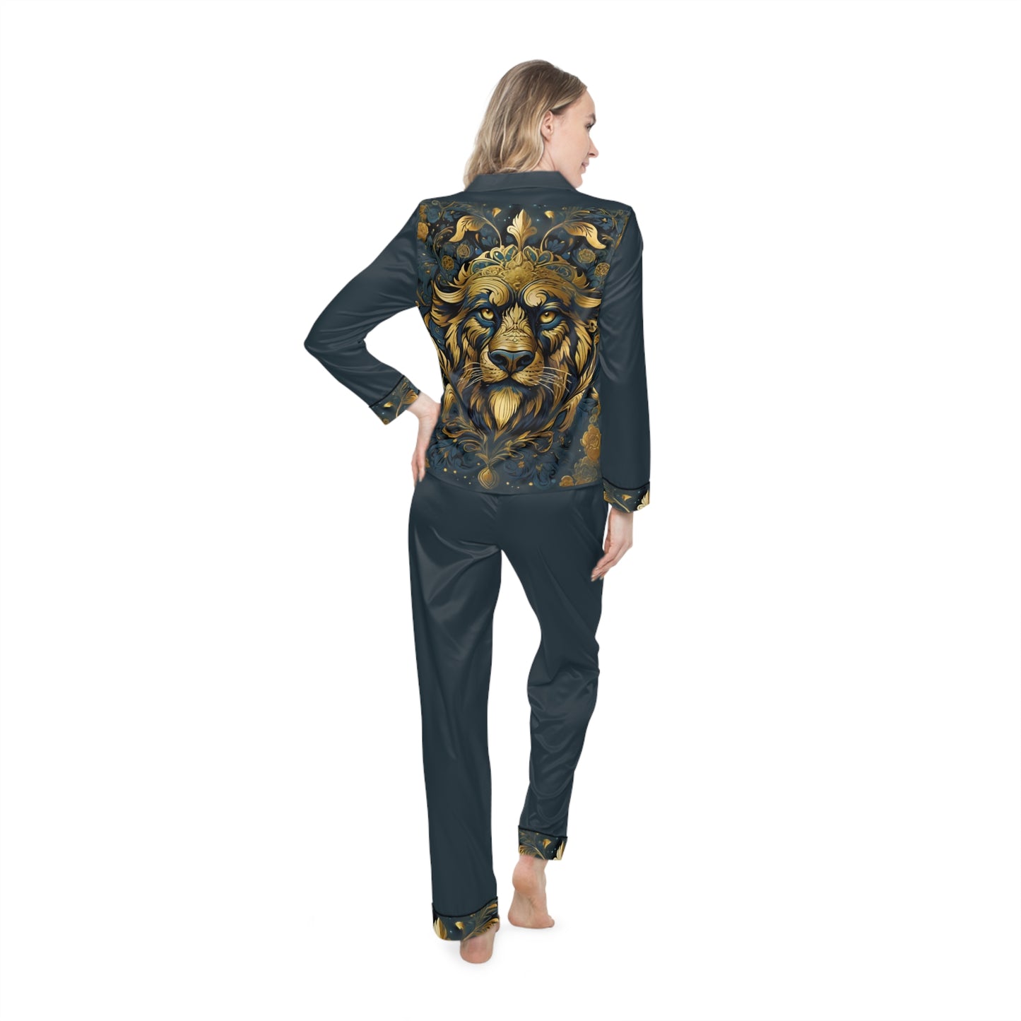 Regal Roar Women's Satin Pajamas (AOP)