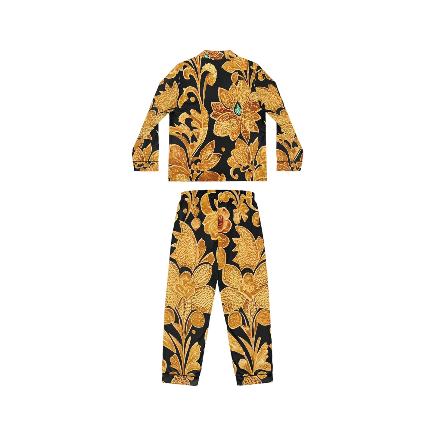 Golden Night Women's Satin Pajamas (AOP)