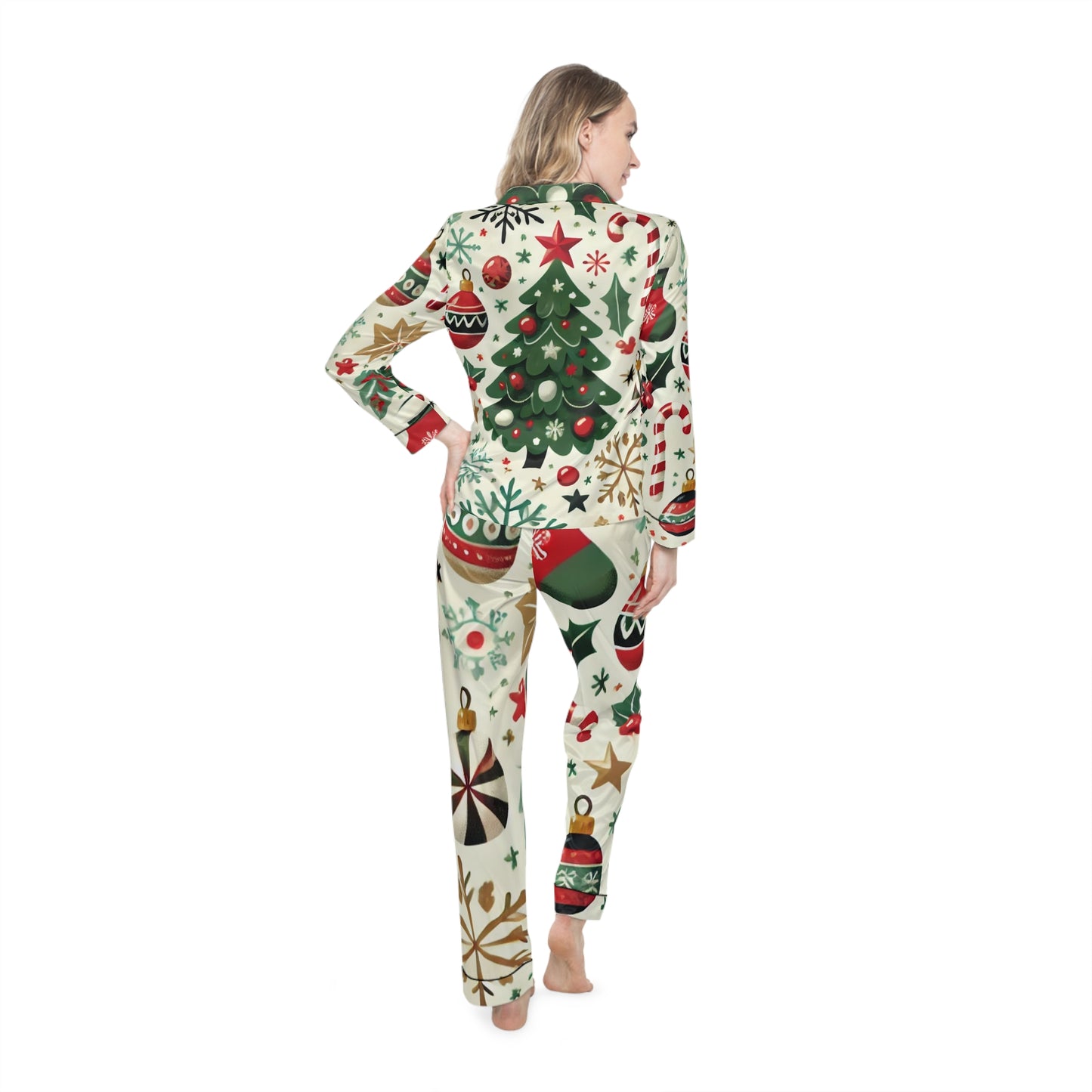 Christmas Tree Women's Satin Pajamas (AOP)