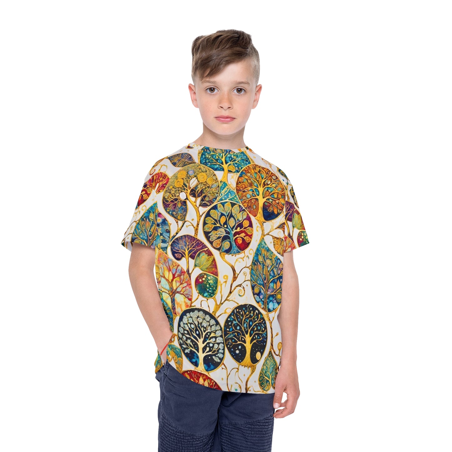 Golden Bloom Kids Sports Jersey (AOP)