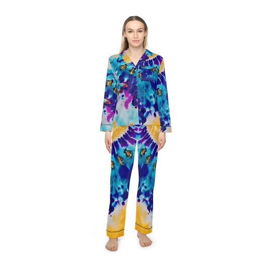 Queen Bee Women's Satin Pajamas (AOP)