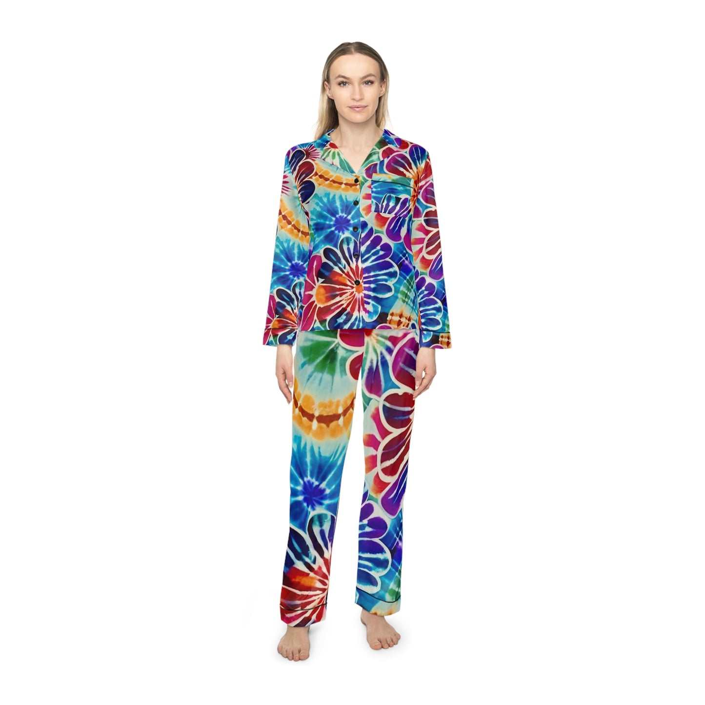 Peace Women's Satin Pajamas (AOP)