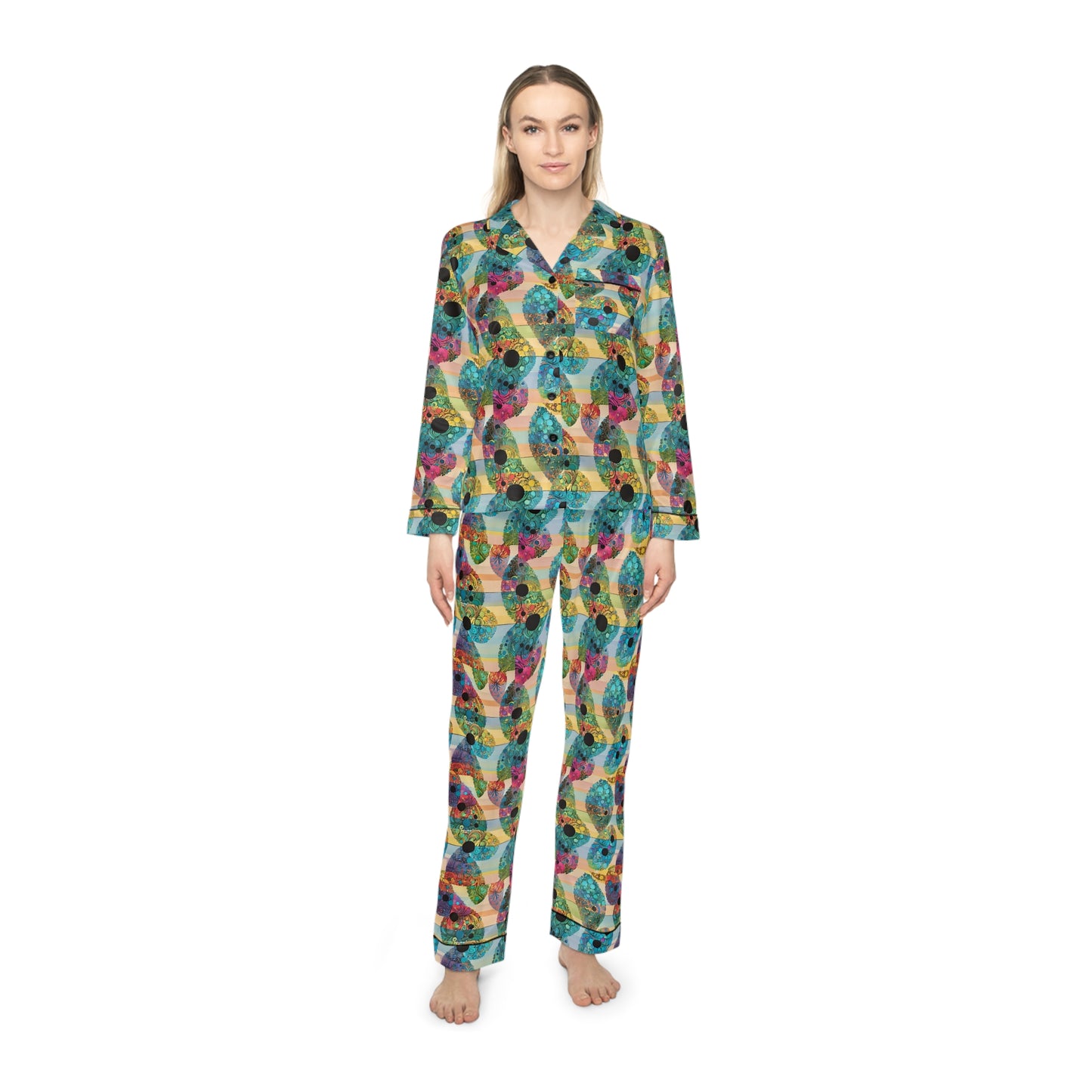 In-Sync Women's Satin Pajamas (AOP)