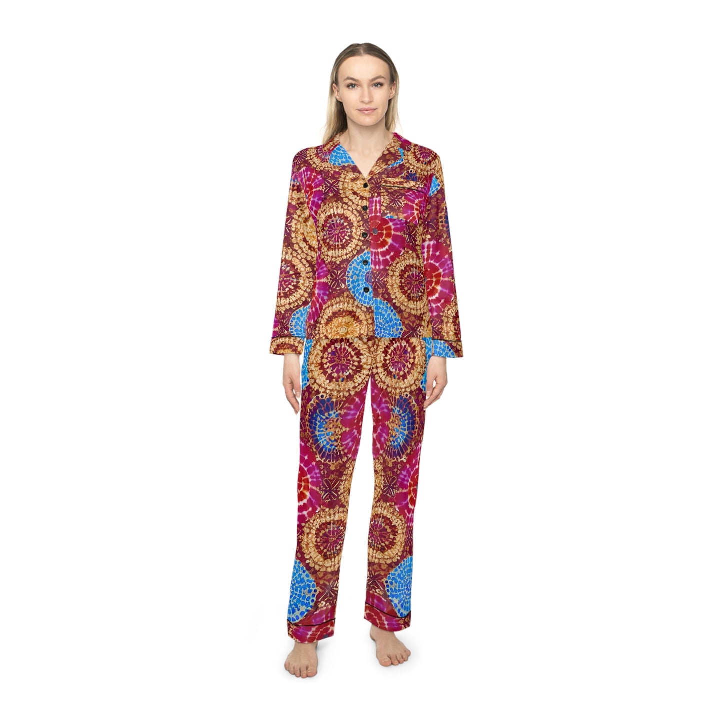 Sunburst Serenity Women's Satin Pajamas (AOP)