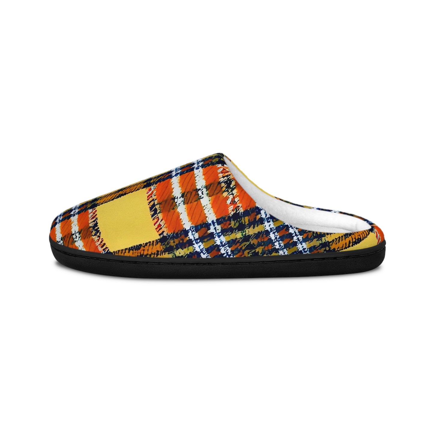 Orange Plaid Women's Indoor Slippers