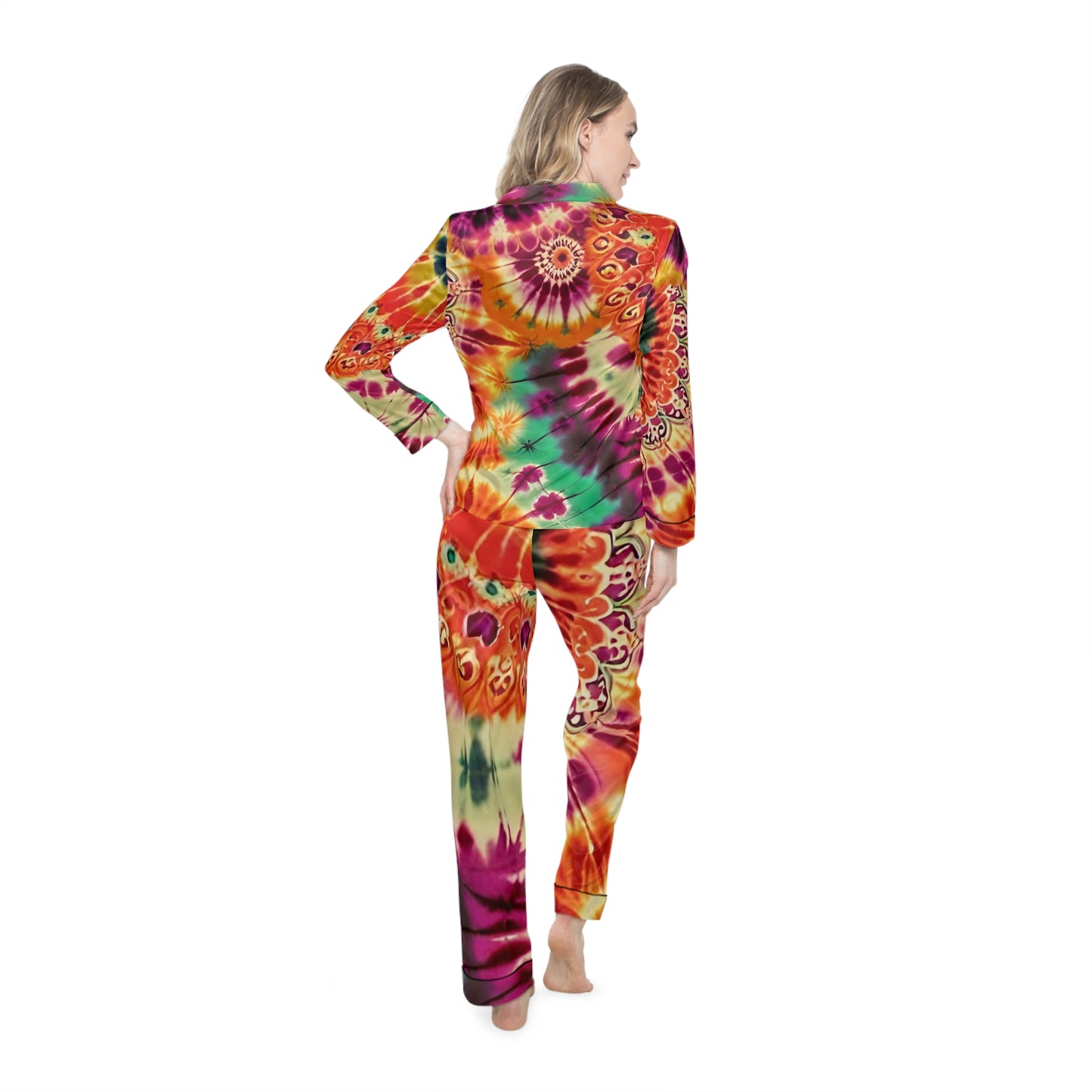 Tye Dye Women's Satin Pajamas (AOP)