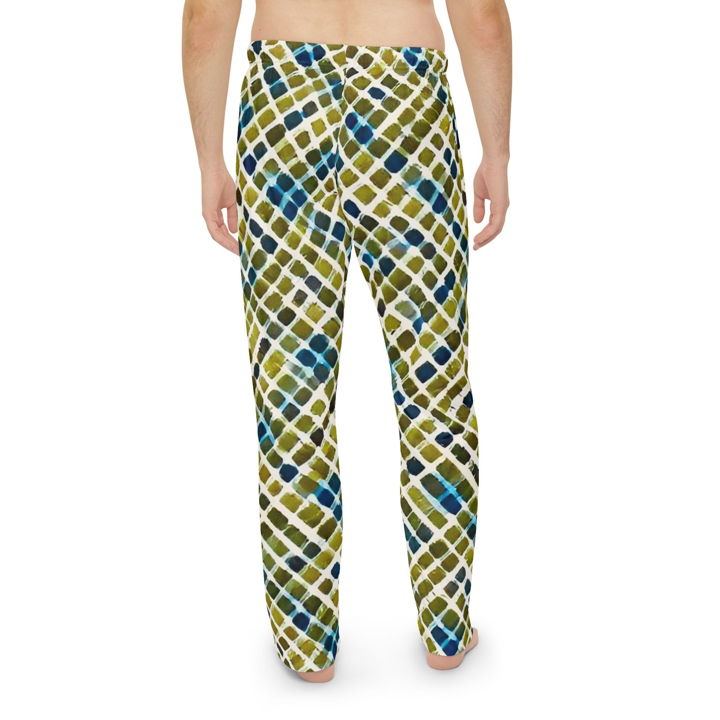 Serene Squares Men's Pajama Pants (AOP)