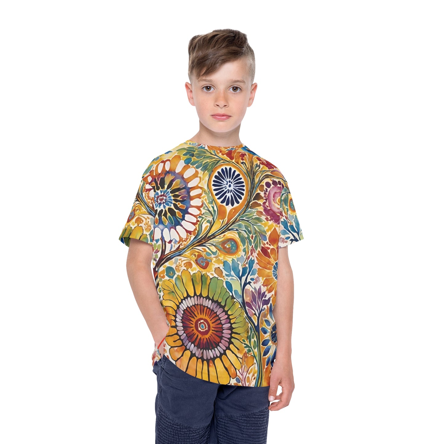 Floral Harmony Kids Sports Jersey (AOP)