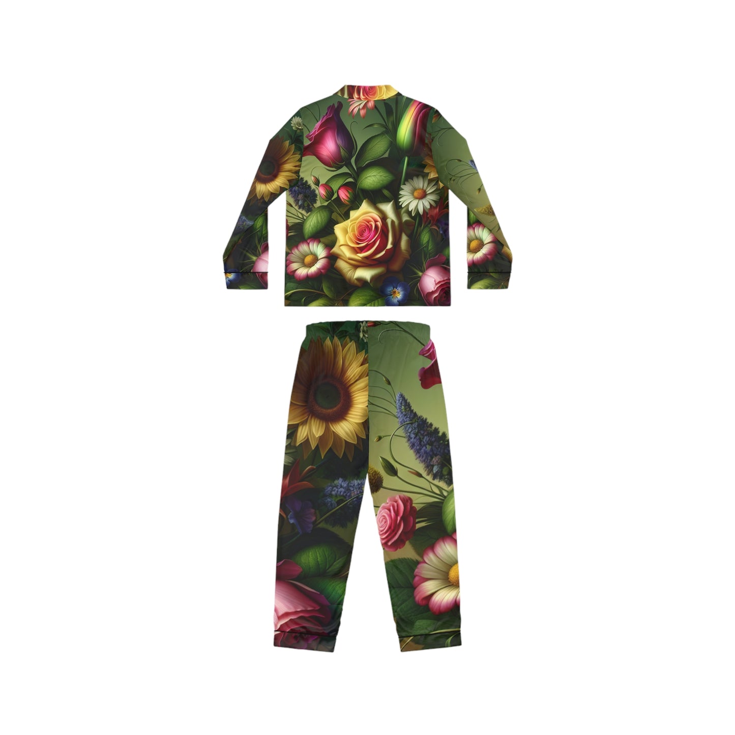 Bouquet Women's Satin Pajamas (AOP)